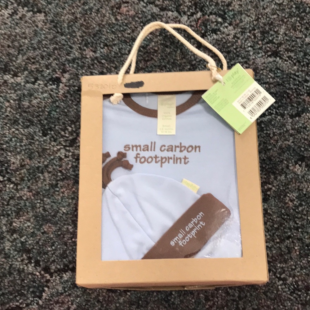 Small Carbon Footprint onsie + cap